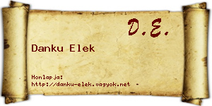 Danku Elek névjegykártya